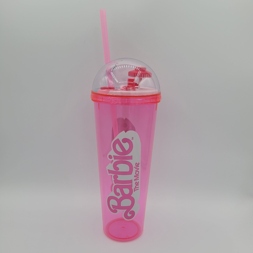 BARBIE The Movie Pink Tumbler with straw and dome lid pool scene 32oz - Limited